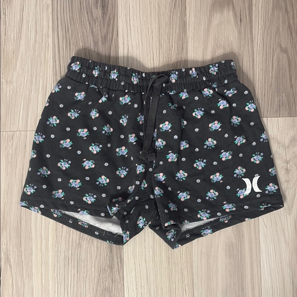 Hurley Black Floral Patterned Shorts